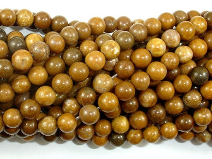 Agate Beads-Brown, 6mm(6.5mm)-RainbowBeads