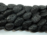 Black Lava, 13x18mm Flat Teardrop Beads-RainbowBeads