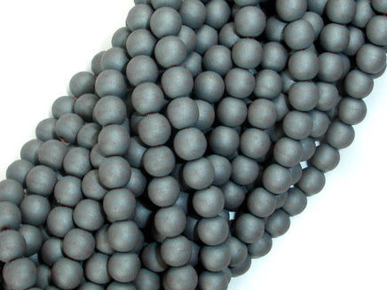 Matte Hematite Beads, 6mm Round Beads-RainbowBeads
