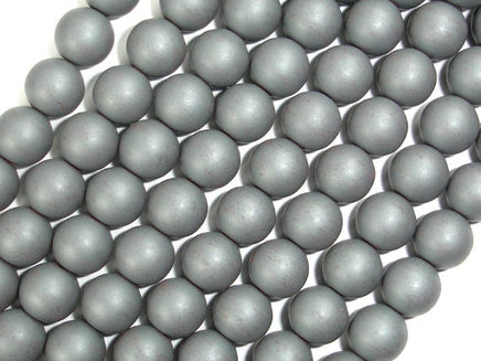 Matte Hematite Beads, 8mm Round Beads-RainbowBeads