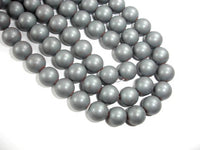 Matte Hematite Beads, 10mm Round Beads-RainbowBeads