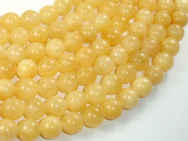 Yellow Jade Beads, Round, 12mm (11.5 mm)-RainbowBeads