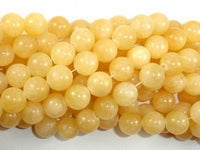 Yellow Jade Beads, Round, 12mm (11.5 mm)-RainbowBeads
