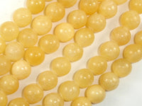 Yellow Jade Beads, Round, 12mm (11.5 mm)-RainbowBeads