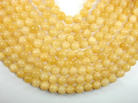 Yellow Jade Beads, Round, 12mm (11.5 mm)-RainbowBeads