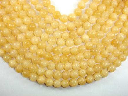 Yellow Jade Beads, Round, 12mm (11.5 mm)-RainbowBeads