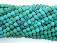 Matte Chrysocolla, 4mm, Round Beads-RainbowBeads