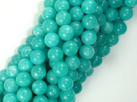 Sponge Quartz Beads-Teal, 8mm Round Beads-RainbowBeads