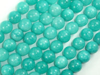 Sponge Quartz Beads-Teal, 10mm Round Beads-RainbowBeads