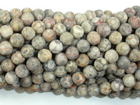 Matte Fossil Jasper Beads, 6mm Round Beads-RainbowBeads