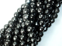 Hematite, 8mm Faceted Round Beads-RainbowBeads