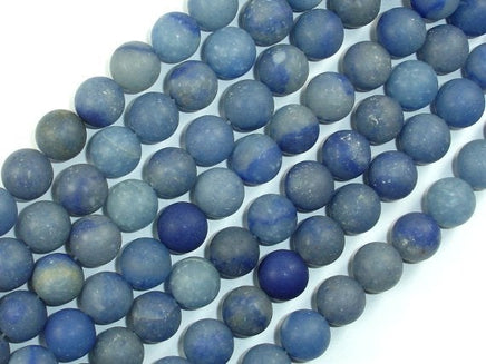 Matte Blue Aventurine Beads, Round, 10mm-RainbowBeads
