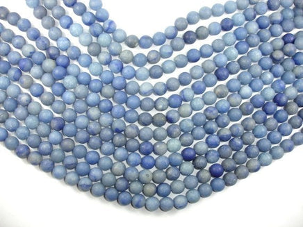 Matte Blue Aventurine Beads, Round, 10mm-RainbowBeads