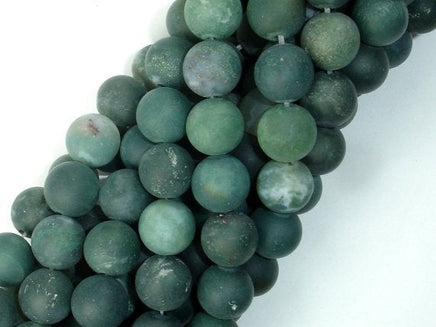 Matte Moss Agate Beads, 10mm Round Beads-RainbowBeads