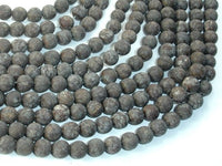 Matte Brown Snowflake Obsidian Beads, 6mm Round Beads-RainbowBeads