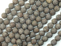Matte Brown Snowflake Obsidian Beads, 6mm Round Beads-RainbowBeads