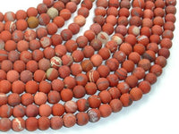 Matte Red Jasper Beads, 6mm, Round Beads-RainbowBeads