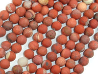 Matte Red Jasper Beads, 6mm, Round Beads-RainbowBeads