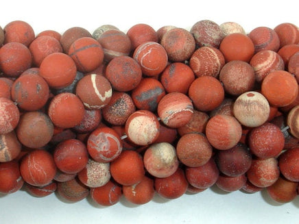Matte Red Jasper Beads, 8mm, Round Beads-RainbowBeads