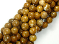 Agate Beads-Brown, 10mm(10.4mm) Round-RainbowBeads