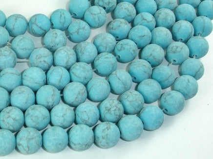 Matte Howlite Turquoise Beads, 10mm Round Beads-RainbowBeads