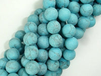 Matte Howlite Turquoise Beads, 10mm Round Beads-RainbowBeads