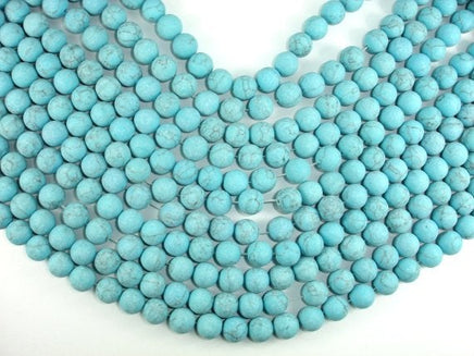 Matte Howlite Turquoise Beads, 10mm Round Beads-RainbowBeads