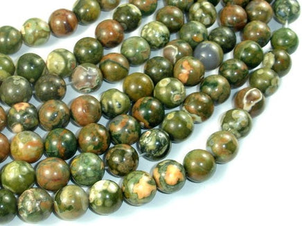 Rhyolite Beads, 10mm (10.6mm) Round Beads-RainbowBeads