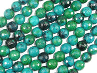 Chrysocolla, 8mm (7.8mm) Faceted Round Beads-RainbowBeads