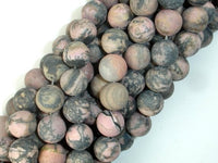 Matte Rhodonite Beads, 10mm, Round Beads-RainbowBeads