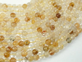 Yellow Quartz, 6mm(6.3mm) Round Beads-RainbowBeads