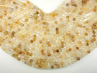 Yellow Quartz, 6mm(6.3mm) Round Beads-RainbowBeads