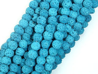 Blue Lava Beads, 6mm (6.5mm) Round Beads-RainbowBeads