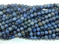 Dumortierite, 4mm Round Beads-RainbowBeads