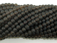 Matte Smoky Quartz Beads, 4mm Round Beads-RainbowBeads