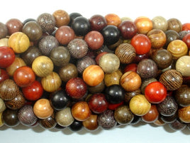 Mixed Wood Beads, 8mm Round Beads-RainbowBeads
