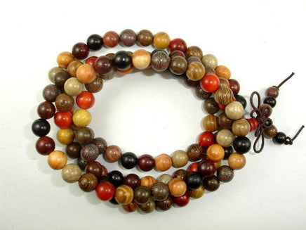 Mixed Wood Beads, 8mm Round Beads-RainbowBeads