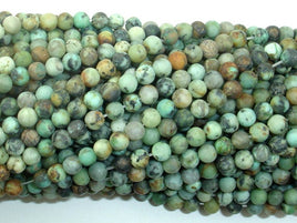 Matte African Turquoise Beads, 4mm Round Beads-RainbowBeads