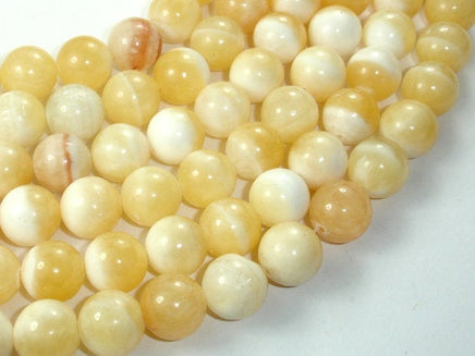 Honey Jade Beads, 12mm Round Beads-RainbowBeads