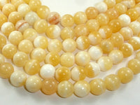 Honey Jade Beads, 12mm Round Beads-RainbowBeads
