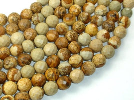 Picture Jasper Beads, 10mm Faceted Round Beads-RainbowBeads