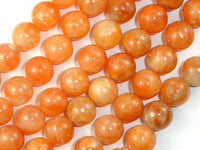 Orange Calcite Beads, 12mm Round Beads-RainbowBeads