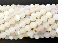 Druzy Agate Beads, White Geode Agate Beads, 6mm Round Beads-RainbowBeads