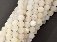 Druzy Agate Beads, White Geode Agate Beads, 6mm Round Beads-RainbowBeads