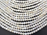 Druzy Agate Beads, White Geode Agate Beads, 6mm Round Beads-RainbowBeads