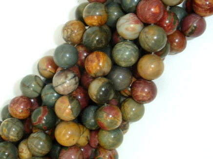 Picasso Jasper Beads, 10mm Round Beads-RainbowBeads