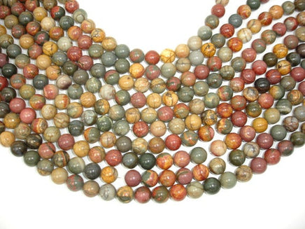 Picasso Jasper Beads, 10mm Round Beads-RainbowBeads