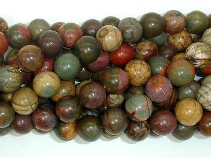 Picasso Jasper Beads, Round, 12mm-RainbowBeads