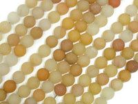 Matte Yellow Jade Beads, 6mm, Round Beads-RainbowBeads
