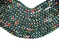 Indian Bloodstone, 10mm Round Beads-RainbowBeads